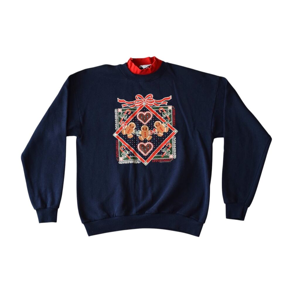 Christmas Sweatshirt 90s Winter Holiday Sweater Unisex Large